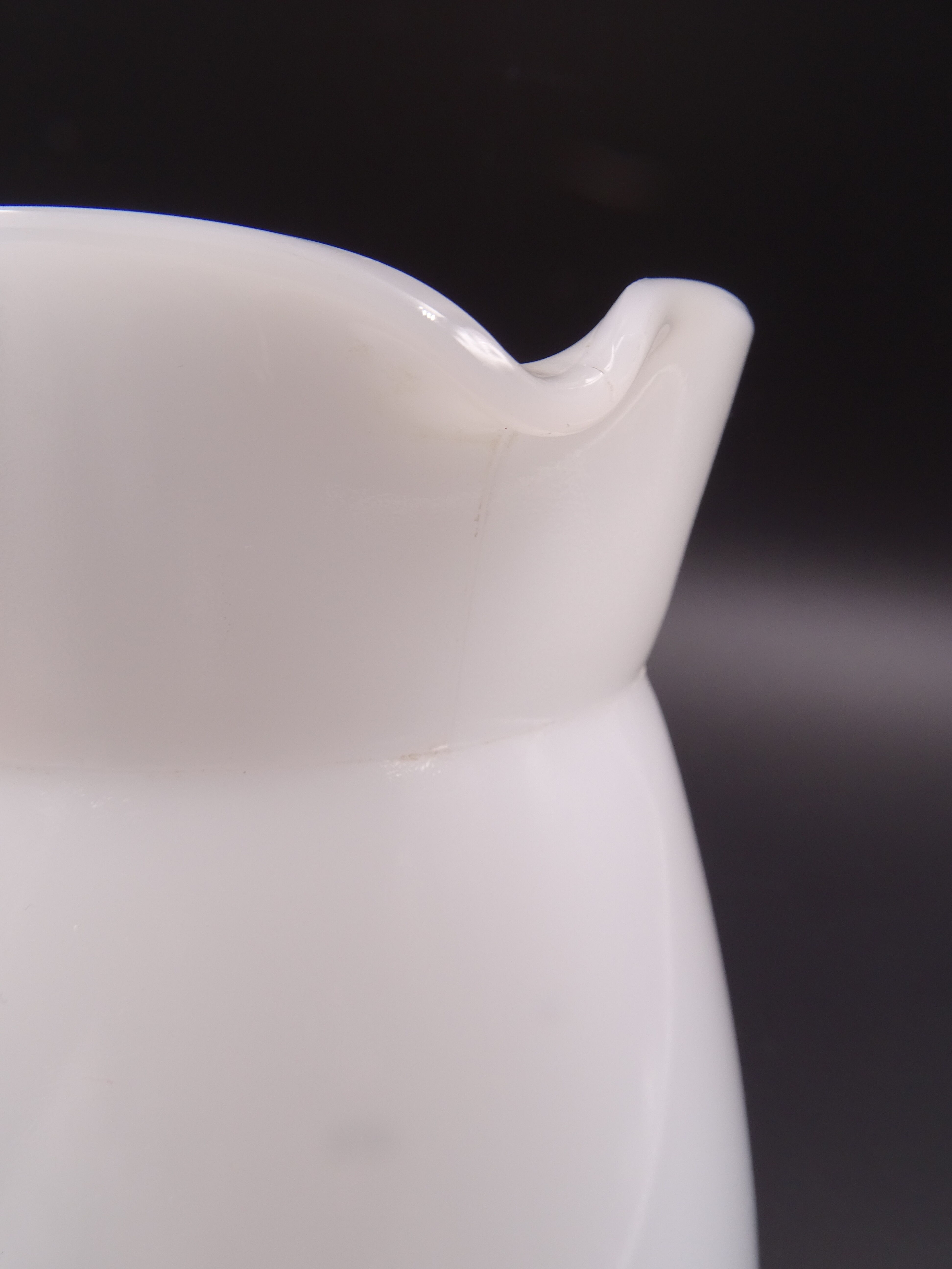 Pitcher or broc in opaline Arcopal fruit décor 1970