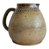 Imposing enameled stoneware pitcher