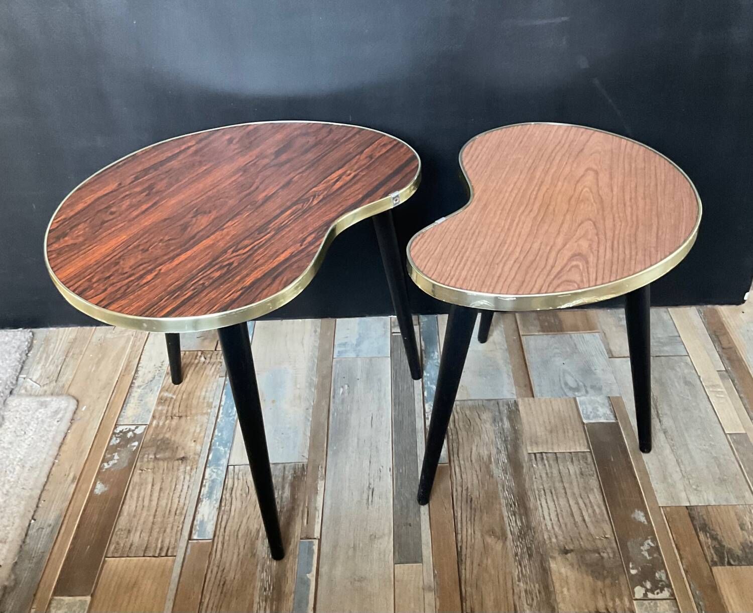 Duo of wooden and Formica coffee tables from the 60s and 70s