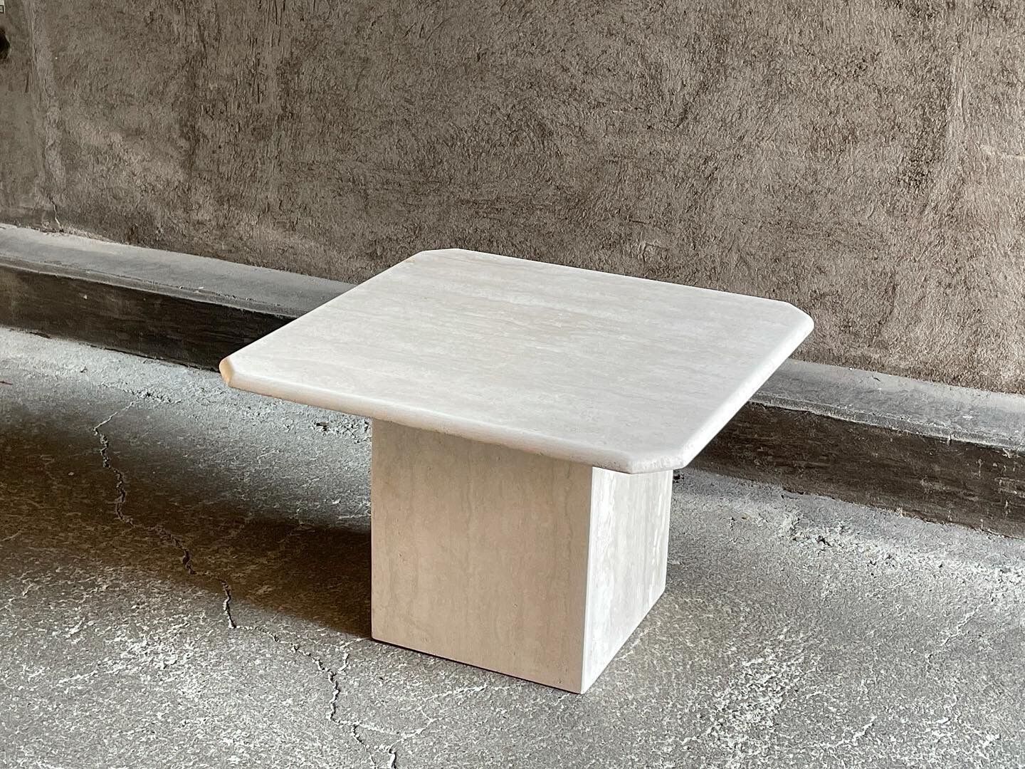 Square travertine coffee table, 1960s