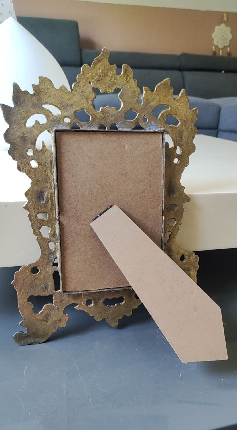 Antique/Rocaille/Louis XV Style Table Mirror. In silver-plated bronze