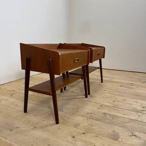 Paire de tables de chevet en teck danois, années 1960