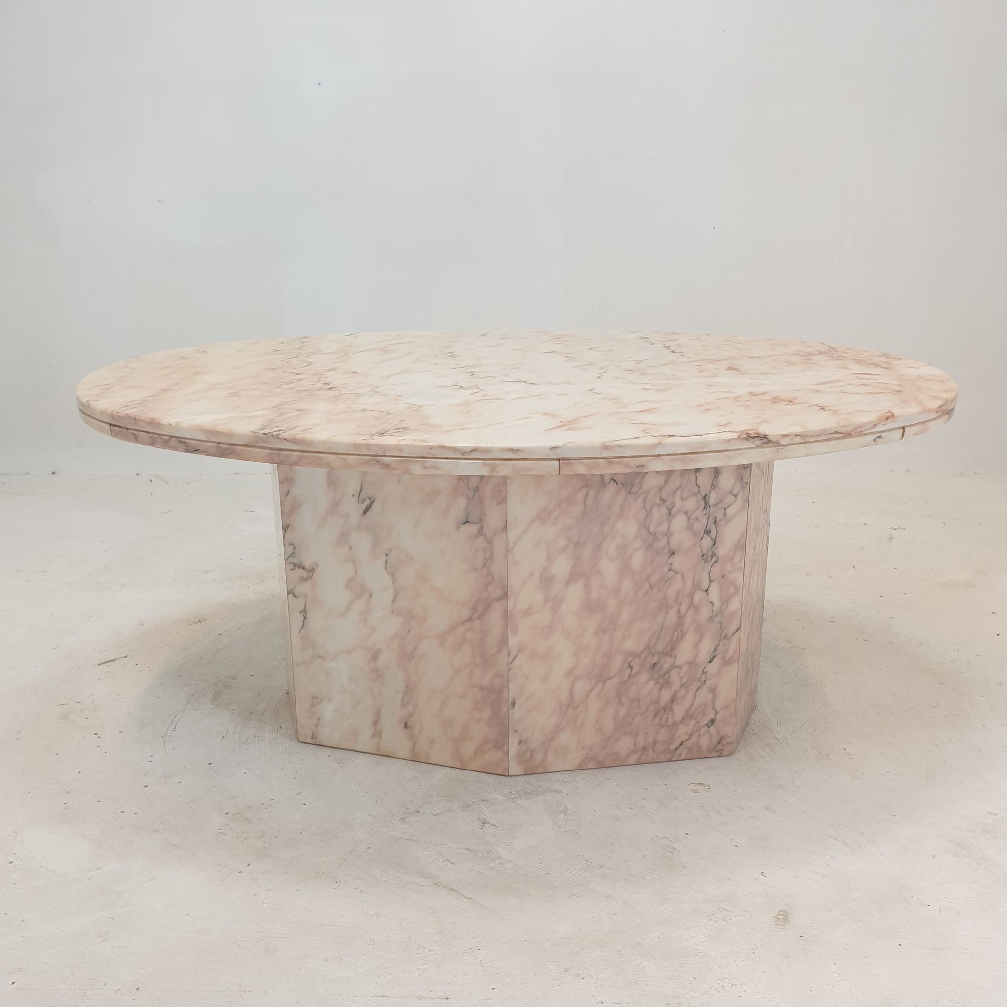 Italian marble oval coffee table, 1970's
