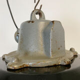 Black Enamel and Cast Iron Industrial Pendant Light, 1960s