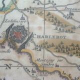 Carte ancienne xvii province de namur belgique par visscher, comitatus namurci, atlas minor, cadre