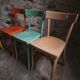 Chaises bistrot françaises Baumann en couleurs variées, lot de 6, années 1950