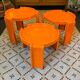 Ensemble 3 tables gigognes orange de Kartell