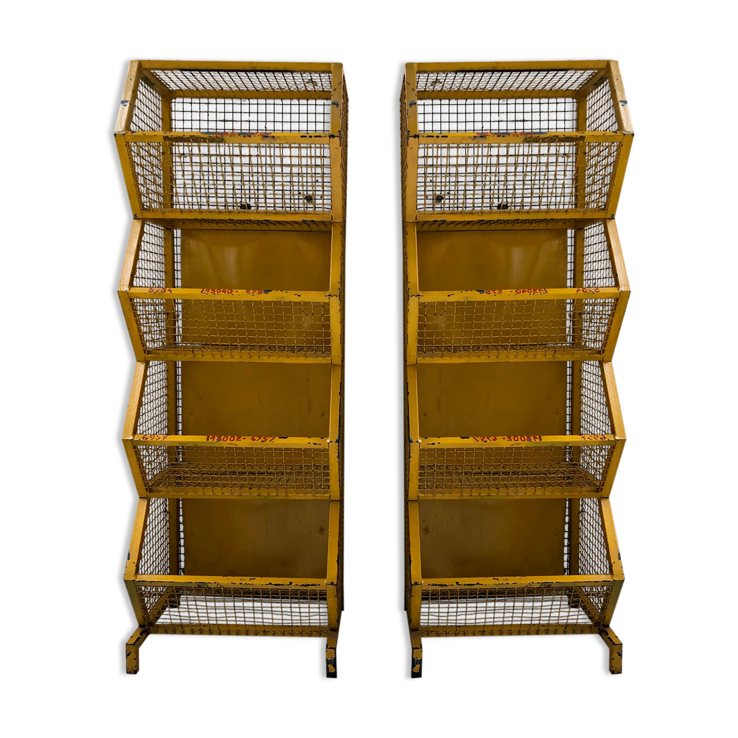 Industrial storage shelves yellow