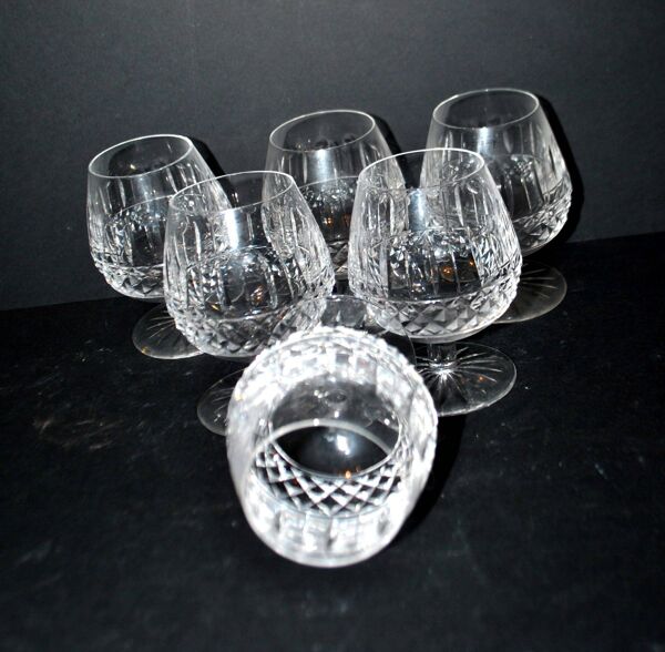 Cristallerie Lorraine lot de 6 verres à cognac en cristal taillé style Tommy Lemberg