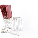 Set of 4 stacking chairs by Armin Wirth, model Aluflex, 1951 Germany