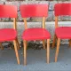 Set of 6 relooked Thonet chairs — vitamin red retro vintage style