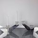 Pair of Peill & Putzler candlesticks, glass and metal, Germany, 1970