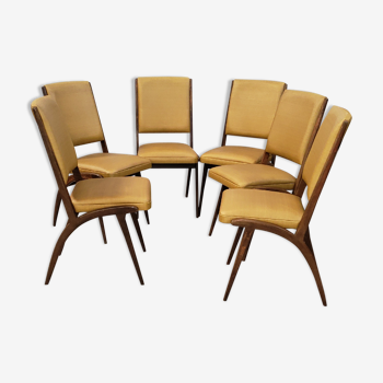 Set of 6 vintage Scandinavian chairs 50/60