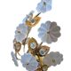 Pair of Banci Florence gold metal and crystal flower wall sconces