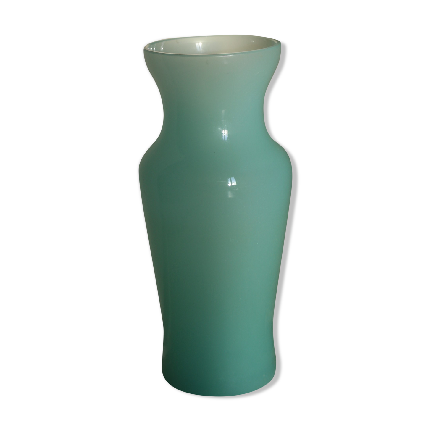 Turquoise blue opaline vase