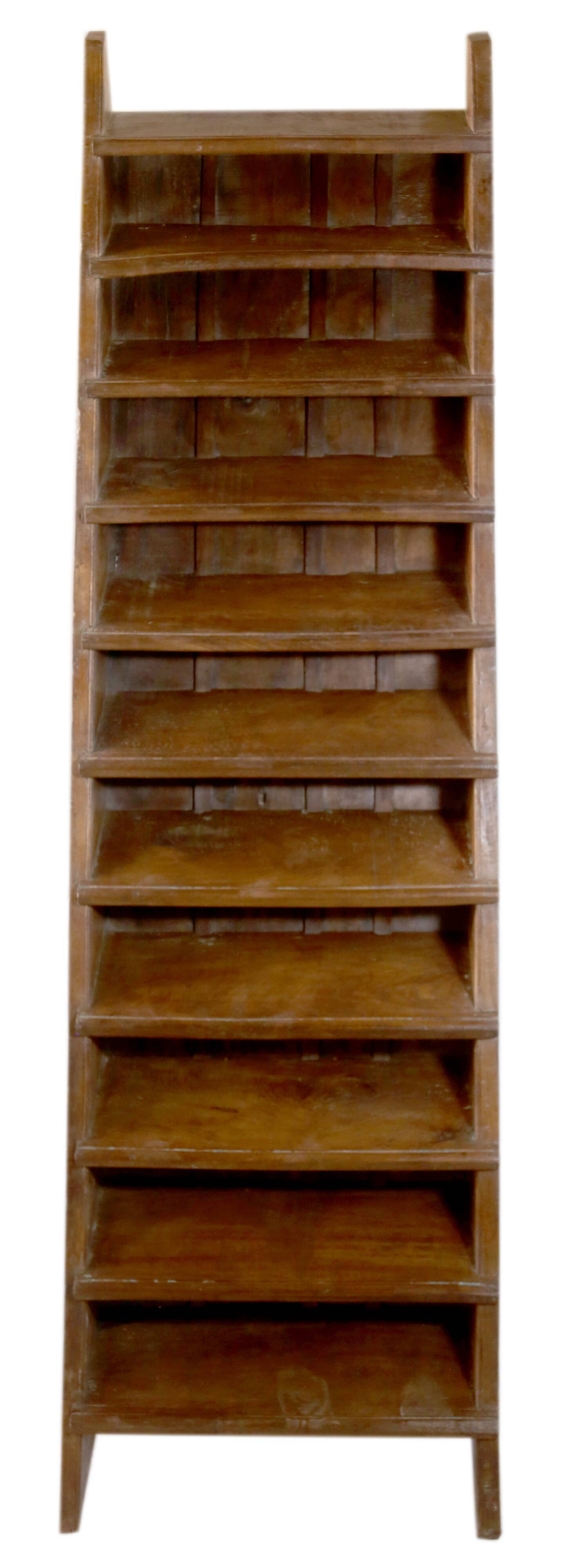 Old straight staircase in Burmese teak