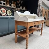 Antique pine and marble toilet furniture (renovated)