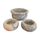 Trio of vintage candle holders in white marble