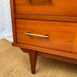 Vintage lacquered wooden chest of drawers