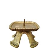 Bougeoir brutaliste en laiton