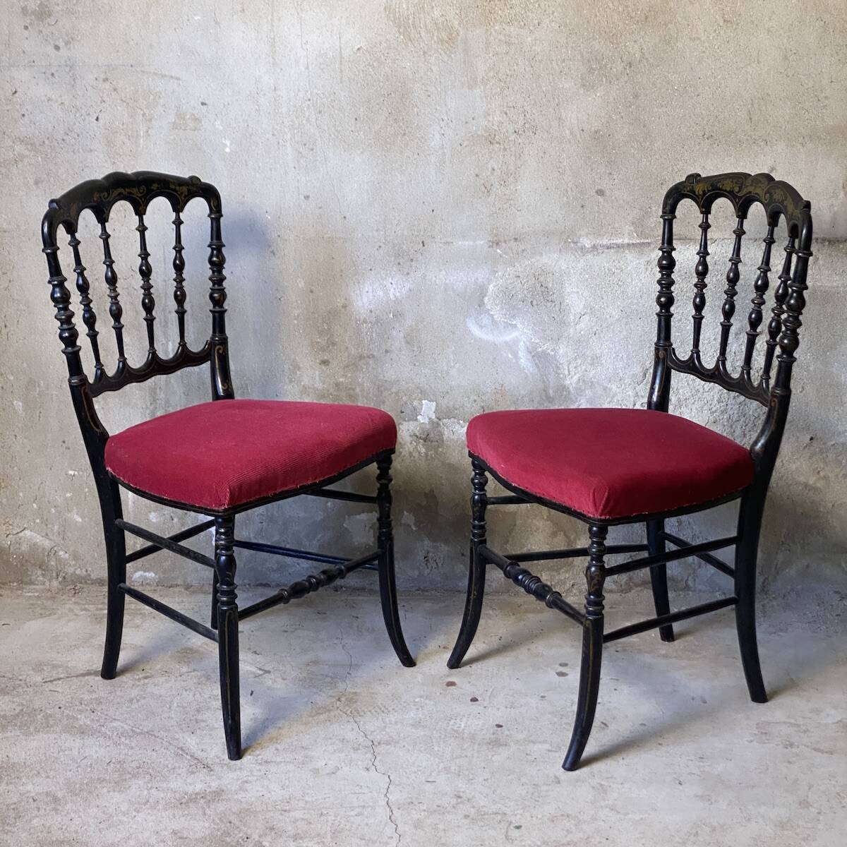 Pair of Charivari chairs Napoleon III