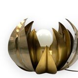 Lampadaire/lampe de table en laiton fleur de lotus, attr. Bottega Gadda, Italie, 1970