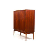 Mid century danish teak and birch wood cabinet