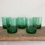 5 vintage emerald green glasses