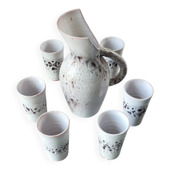 Pierlot 60s enamelled stoneware orangeade service