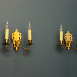 Pair of brass wall sconces by Schroder & Co