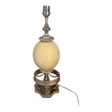 Silver-plated metal and ostrich egg lamp base, late 20th century