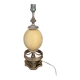 Pied de lampe en métal argenté et œuf d’autruche fin XXeme