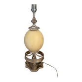 Silver-plated metal and ostrich egg lamp base, late 20th century