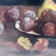 Oil on canvas of a still life with pears 1911, antique framed painting