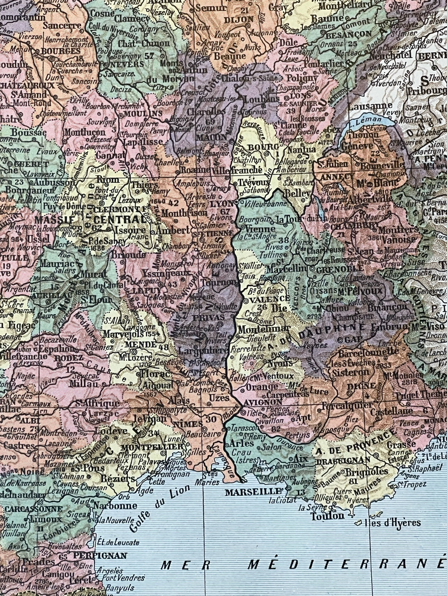 Carte de France - 1922 - 40x29cm