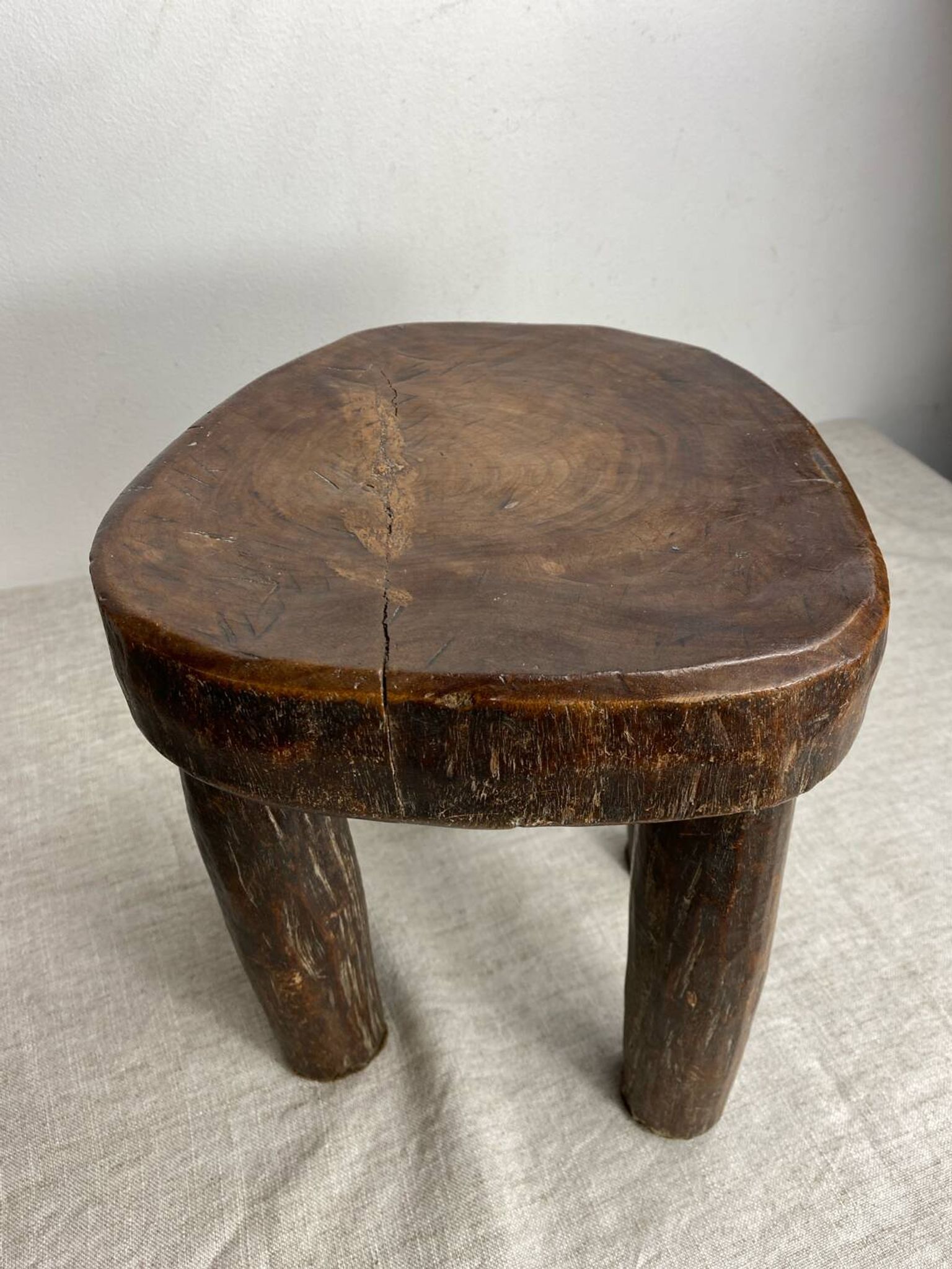 Lobi stool, made of solid wood, unique piece