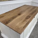 Large white oak craft bench