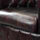 Cow leather Chesterfield club armchair in classic English style