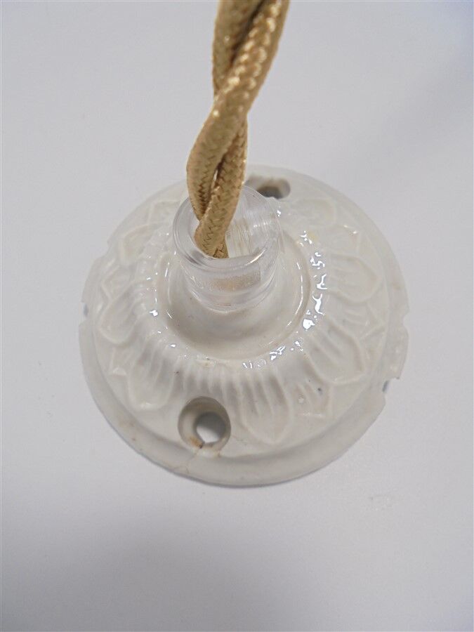 Blue opaline hanging lamp