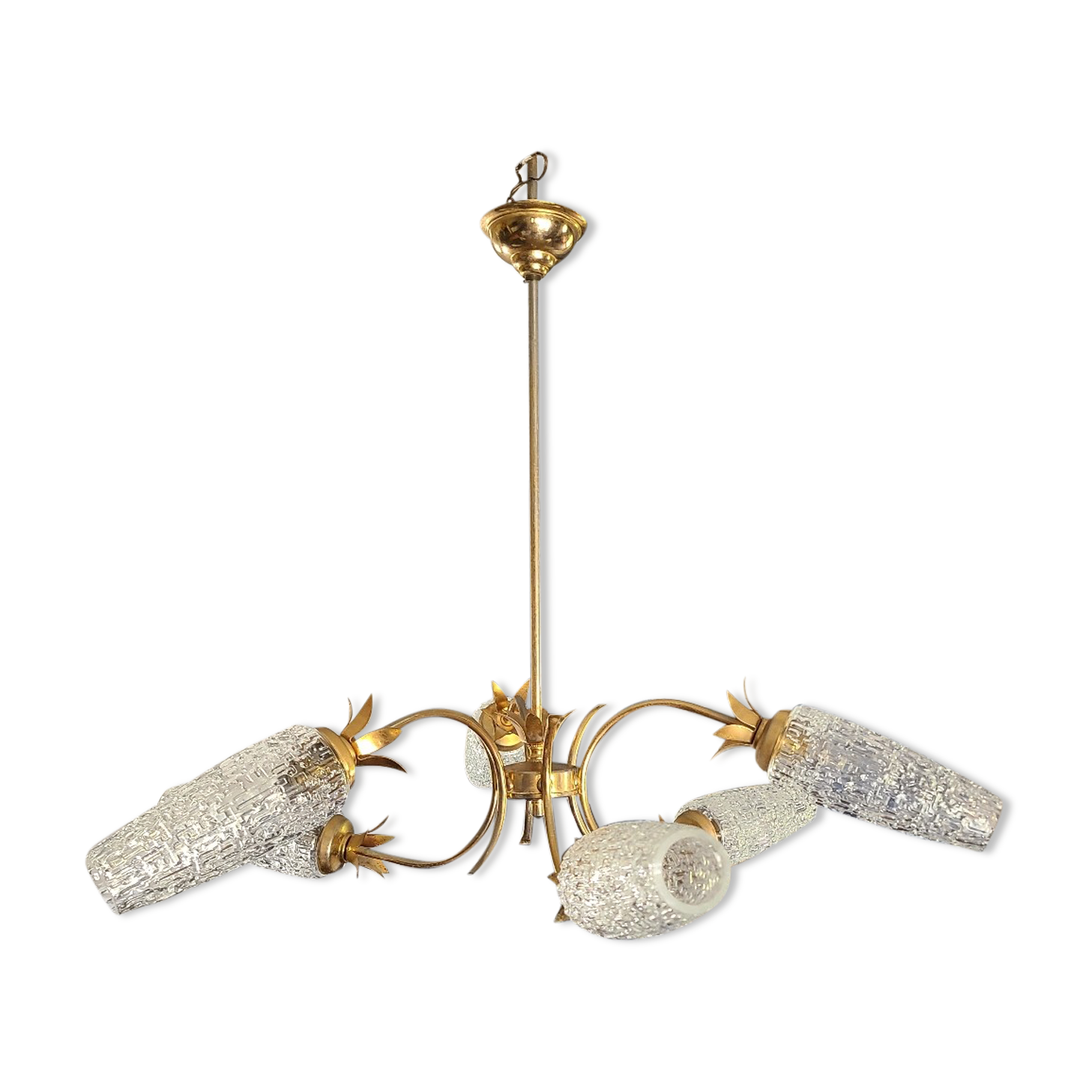Lustre 1970 vintage feuille d'ananas