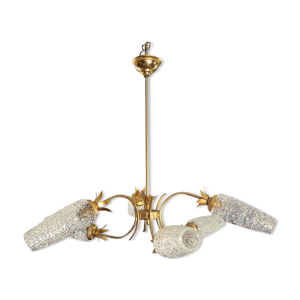 Lustre 1970 vintage feuille d'ananas