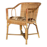 Vintage rattan / bamboo armchair 50's