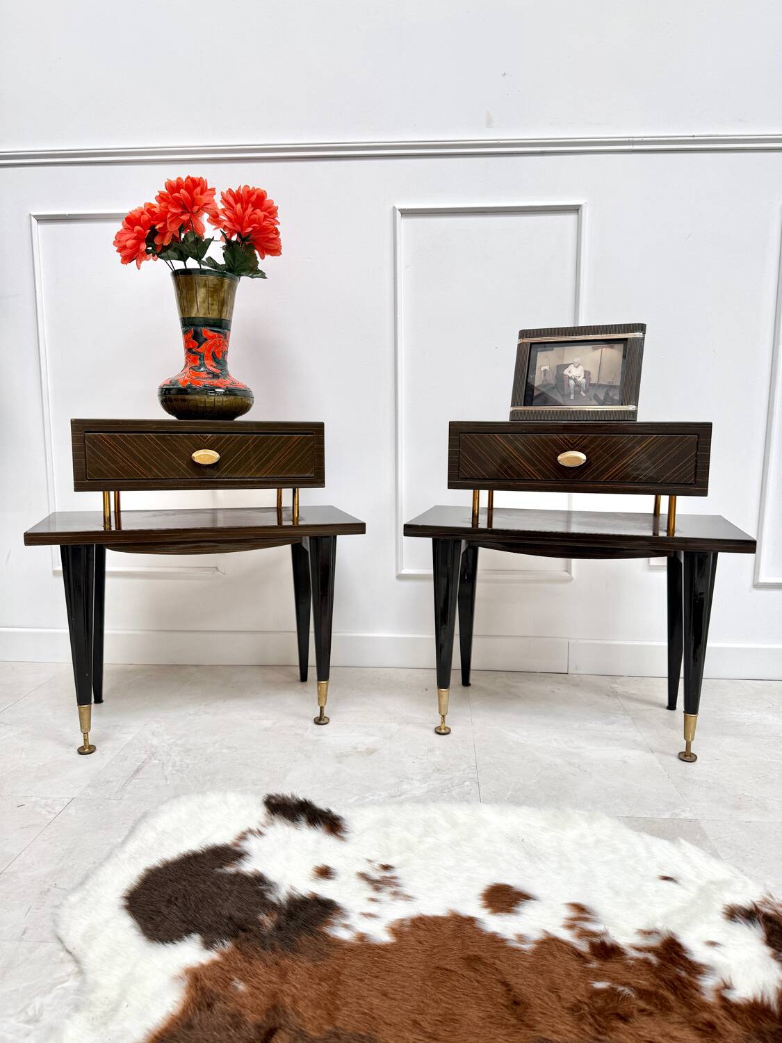 Paire de tables de chevet vintage