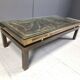 Vintage etched brass coffee table by Willy Daro, 1970s