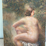 Triptych of Impressionist Nudes Oil on Canvas signed G. Cartie