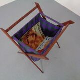 Danish Foldable Teak Magazine Rack, 1960s