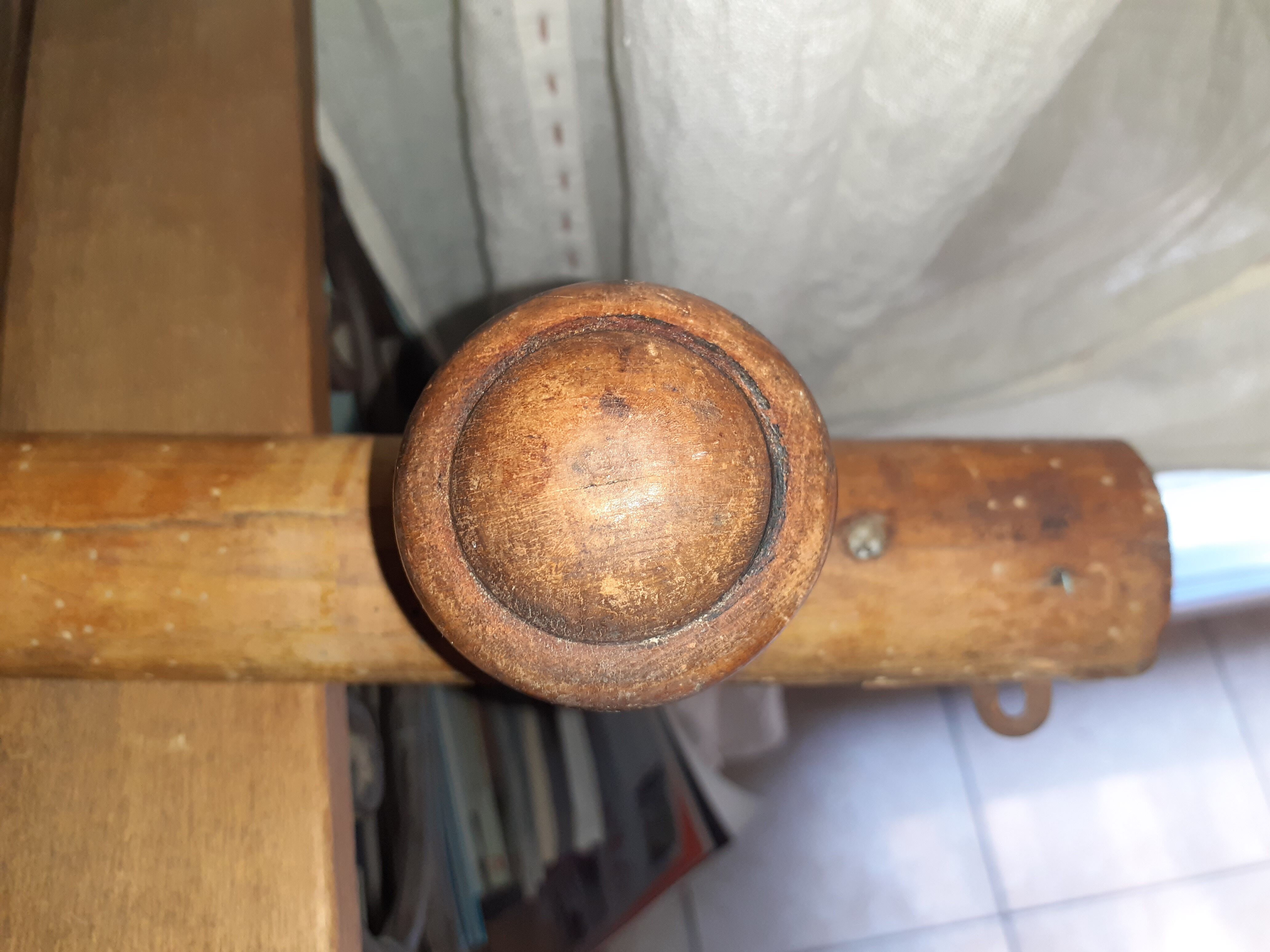 Coat rack 3 patères, wooden - Vintage bamboo shape
