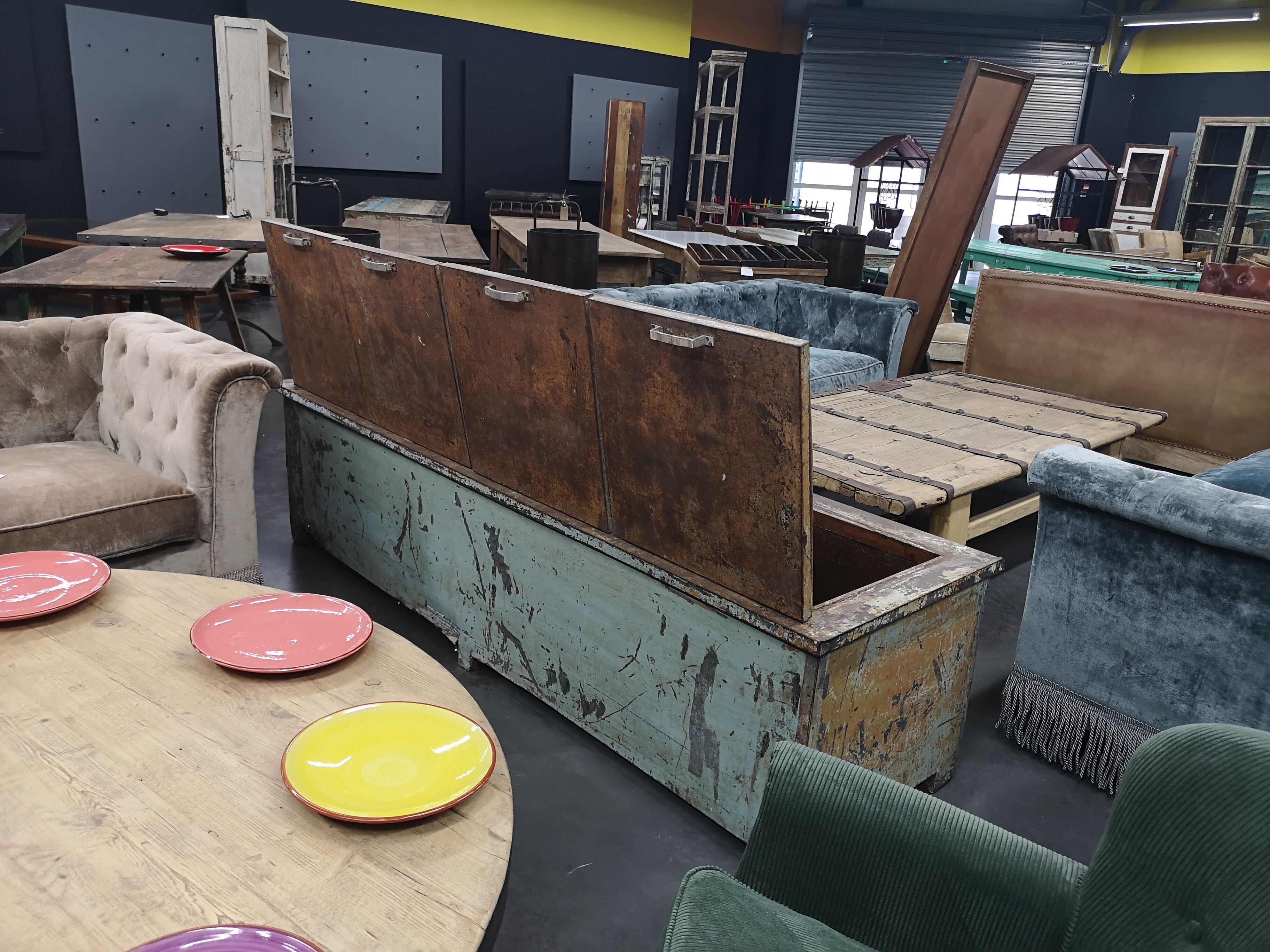 Former boat fridge turned decoration chest