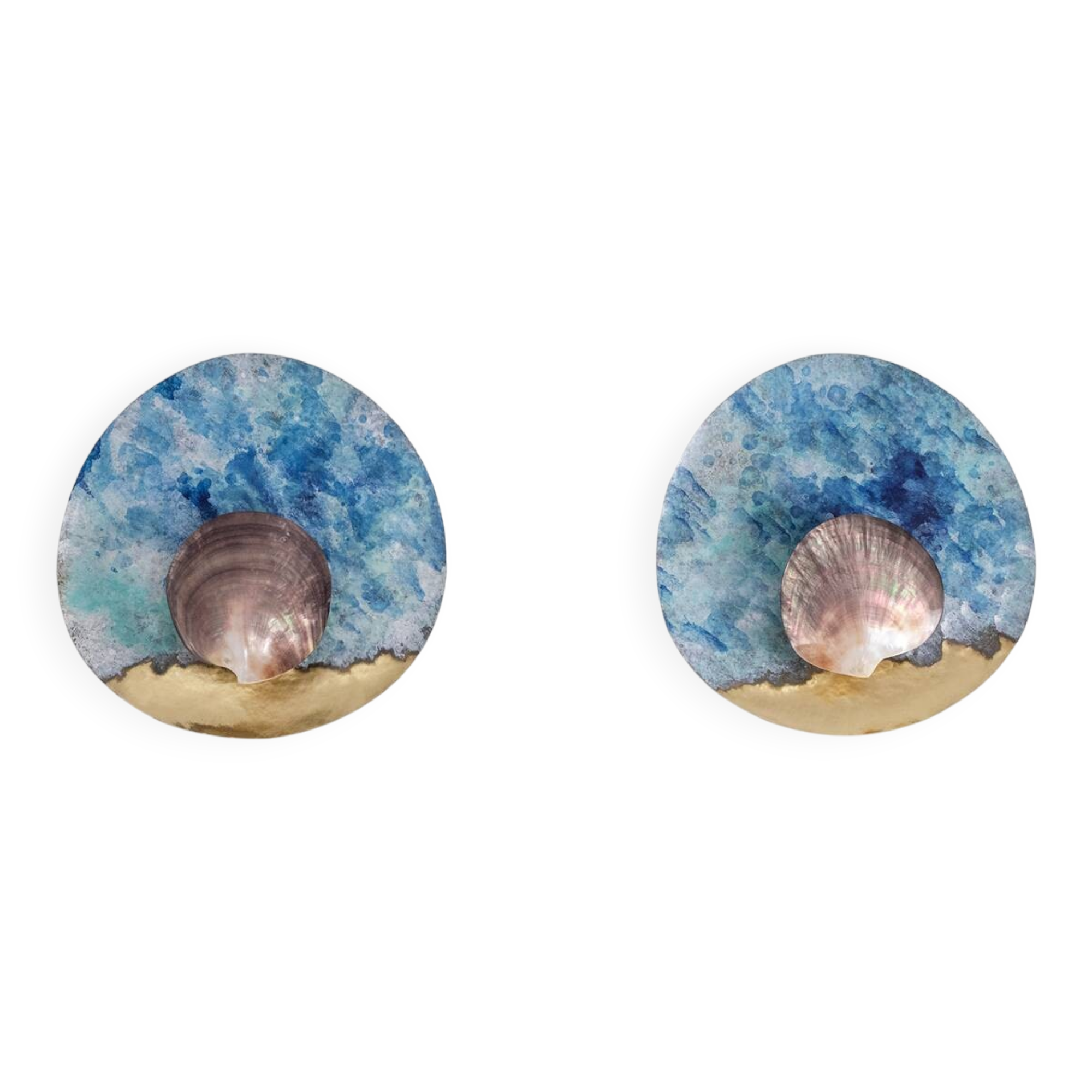 Pair of wall lights model "black mother-of-pearl". Contemporary work.
