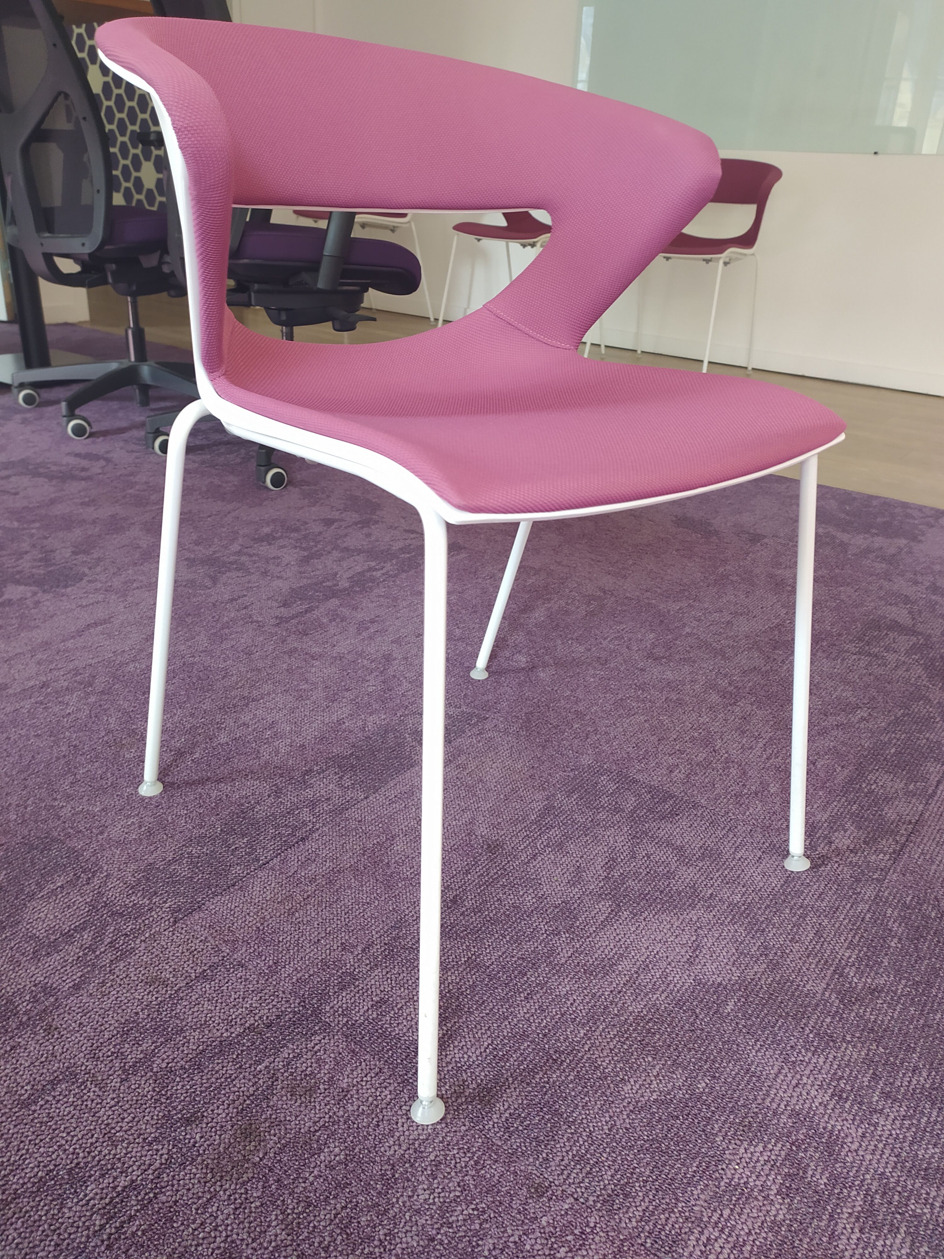 Set of Kicca Kastel chairs with fixed legs - plum/white - Made in Italy